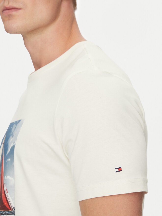 Tommy Hilfiger Tommy Hilfiger Marškinėliai Color Photo Print MW0MW38615 Smėlio Regular Fit