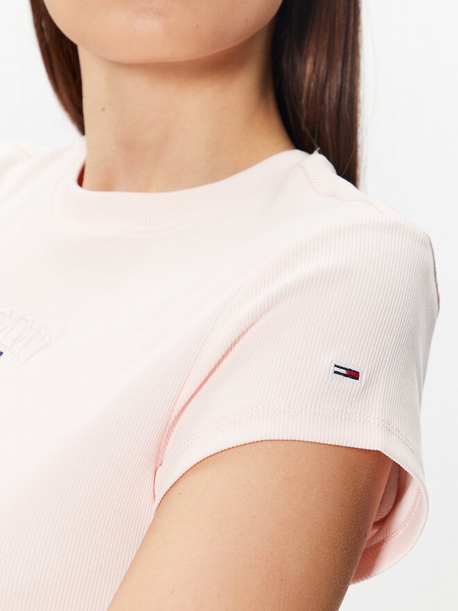 Tommy Jeans Tommy Jeans Marškinėliai Baby Mirror DW0DW16289 Rožinė Regular Fit