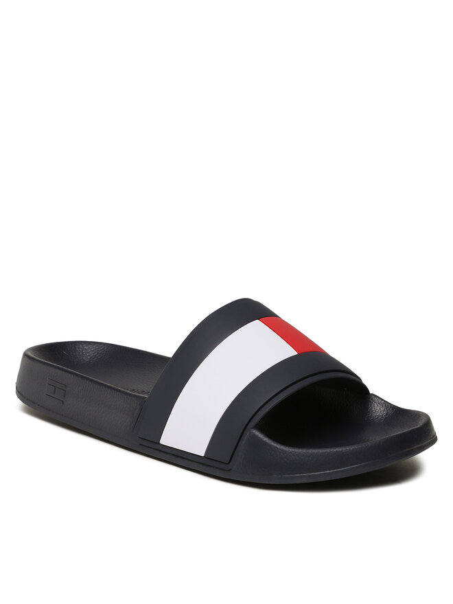 Tommy Hilfiger Šľapky Tommy Hilfiger Rubber Th Flag Pool Slide FM0FM04236 Tmavomodrá