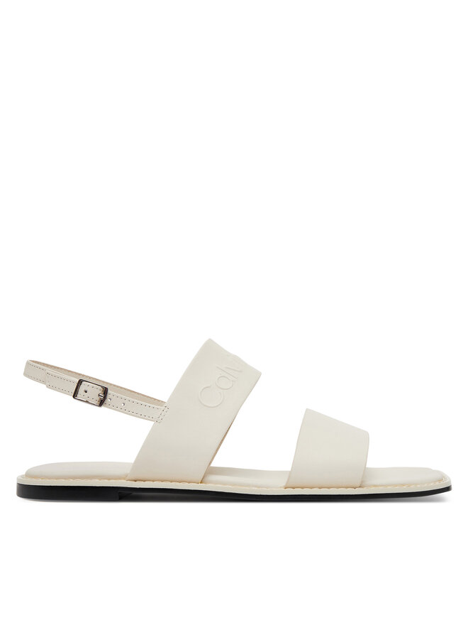 Calvin Klein Sandalen Calvin Klein Flat Sandal - He HW0HW02377 Écru