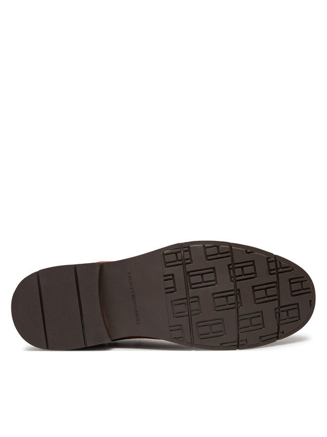 Tommy Hilfiger Členková obuv s elastickým prvkom Tommy Hilfiger Flexible Hilfiger Suede Chelsea FM0FM05102 Hnedá