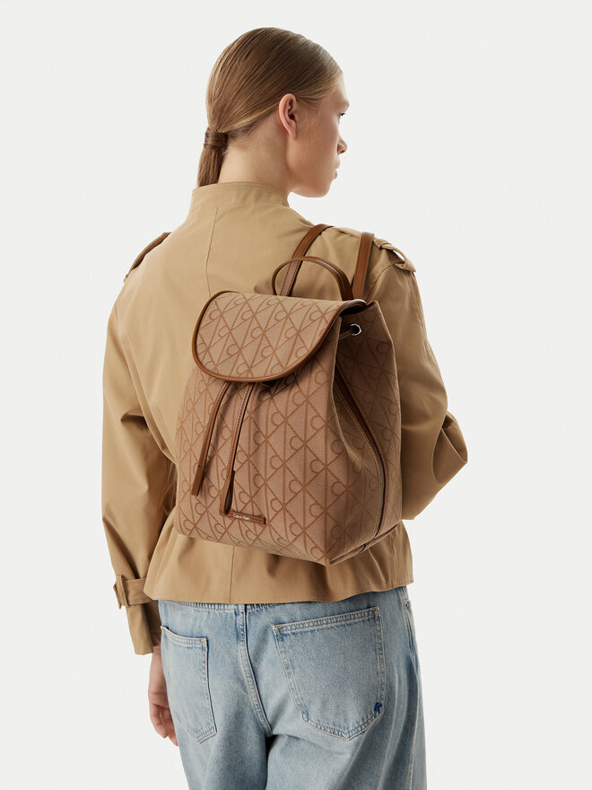 Calvin Klein Rucksack Calvin Klein Emblem Aop Jacquard LV04F3536G Braun