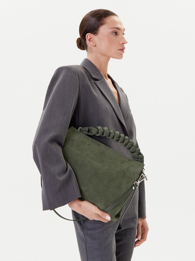 Coccinelle Geantă Coccinelle P6P Boheme Suede Bimaterial E1 P6P 19 02 01 Verde