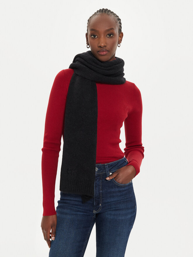 Calvin Klein Sciarpa Calvin Klein Embroidery Airy K60K612610 Nero