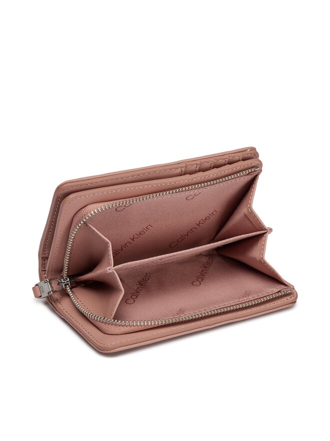 Calvin Klein Velika ženska denarnica Calvin Klein Re-Lock Quilt Bifold Wallet K60K611374 Roza