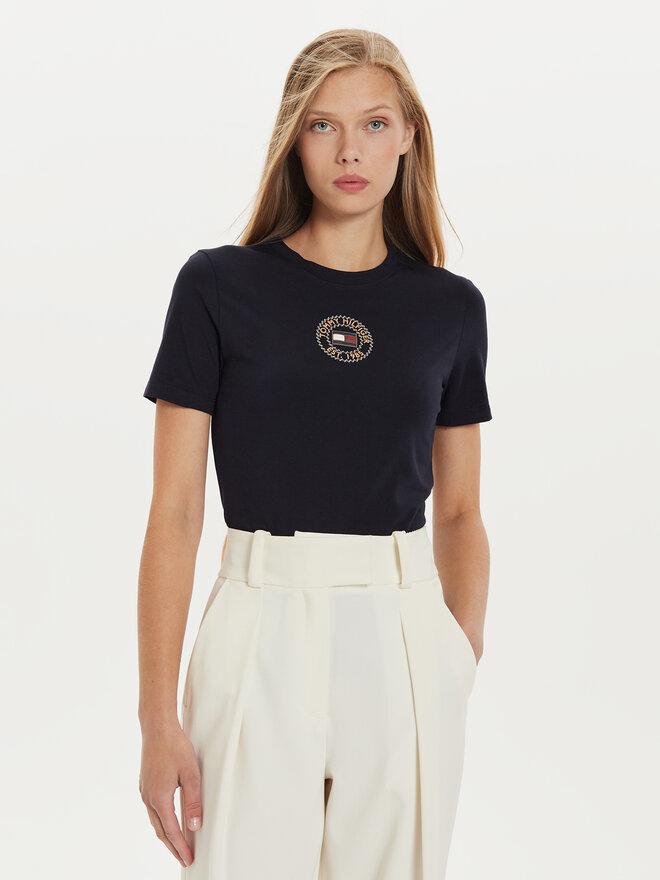 Tommy Hilfiger Tommy Hilfiger T-Shirt Nautical Graphic WW0WW43652 Blau Slim Fit