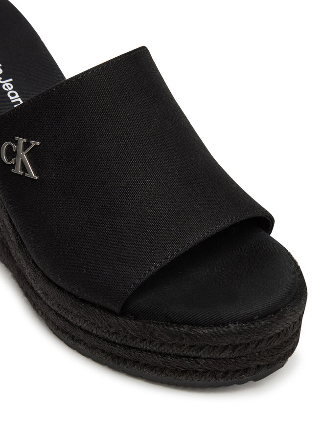 Calvin Klein Jeans Espadryle Calvin Klein Jeans Wedge Rope Slide Mg YW0YW01699 Czarny