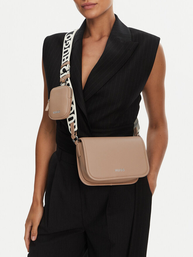 HUGO Kabelka HUGO Bel Crossbody Flap 50541869 Béžová
