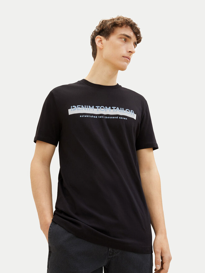 Tom Tailor Denim Tom Tailor Denim Camiseta 1037653 Negro Basic Fit