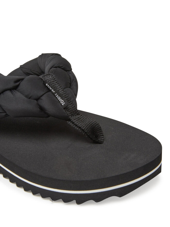 Tommy Jeans Zehentrenner Tommy Jeans Braided Thong Beach Sandal EN0EN02877 Schwarz