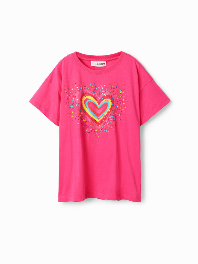 Desigual Desigual Marškinėliai 23SGTK20 Rožinė Regular Fit