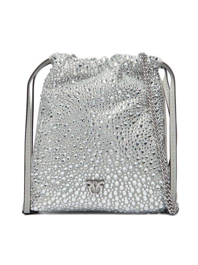PINKO Handtasche PINKO Slouchy Coulisse Baby AI 25-26 PCPL 105409 A2WF Silberfarben
