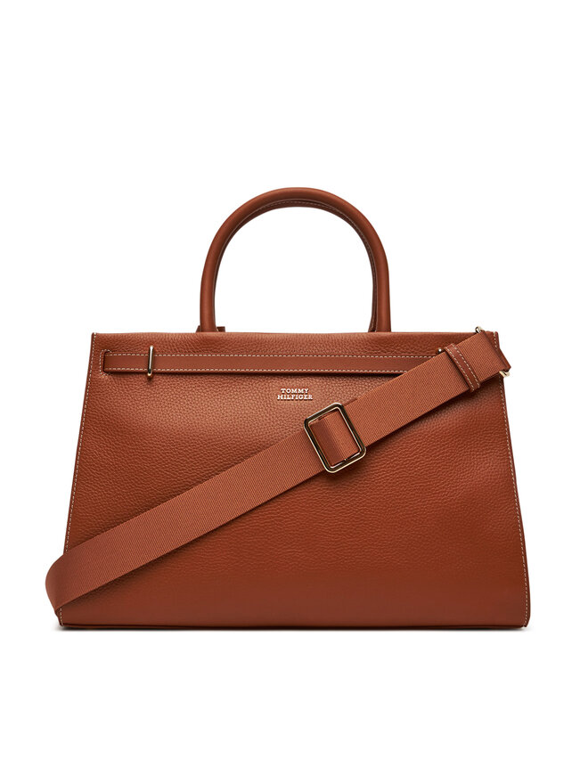 Tommy Hilfiger Bolso Tommy Hilfiger American Icon Tote Leather AW0AW17185 Marrón