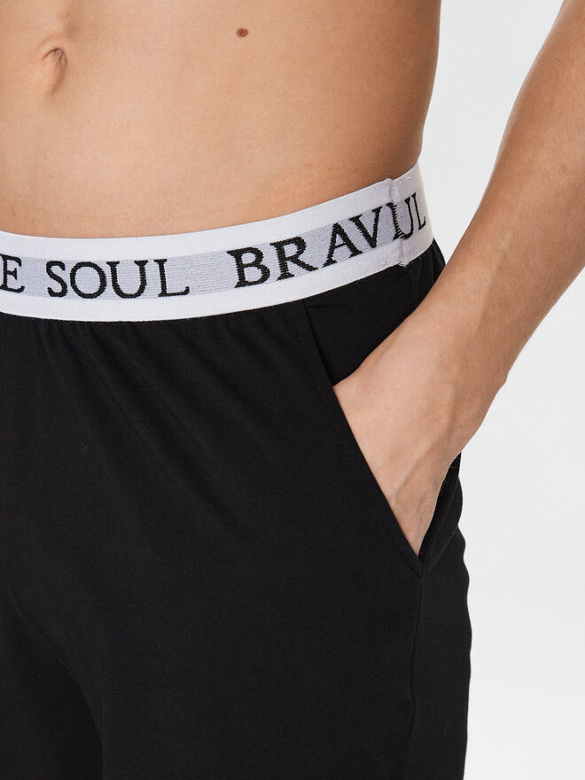 Brave Soul Brave Soul Pyjamashorts MLWB-149KEV Schwarz Regular Fit