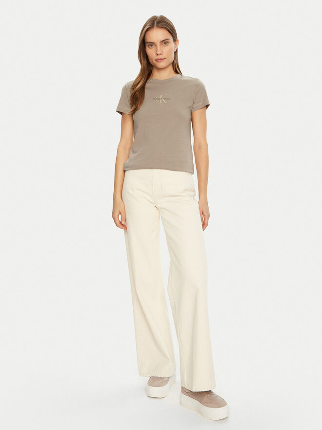 Calvin Klein Jeans Calvin Klein Jeans Футболка Monologo J20J223563 Бежевий Slim Fit