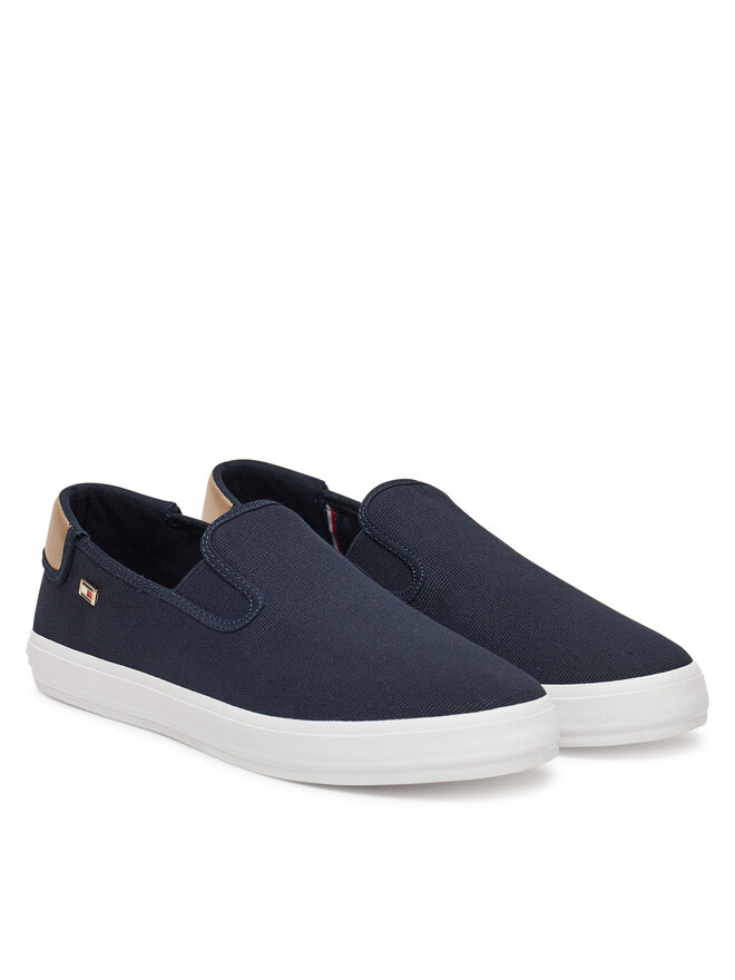 Tommy Hilfiger Tenisky Tommy Hilfiger Vulc Canvas Slip-On Sneaker FW0FW08645 Tmavomodrá