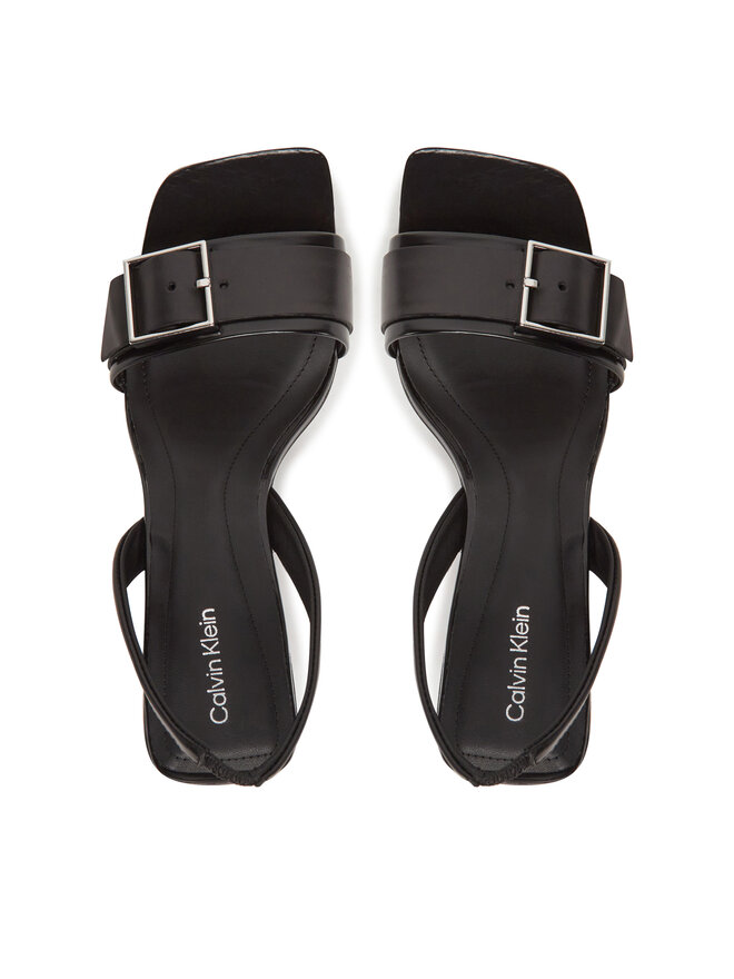 Calvin Klein Sandály Calvin Klein Heel Sandal 70 W/Buckle - Lth HW0HW02456 Černá