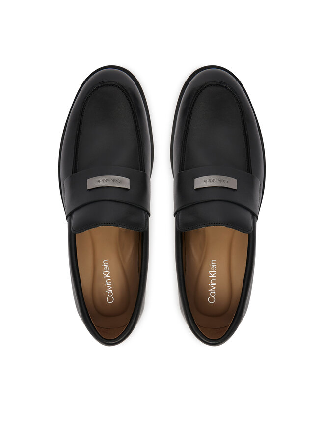 Calvin Klein Halbschuhe Calvin Klein Ess Rubber Loafer Hw Plaq Va Lth HM0HM02177 Schwarz