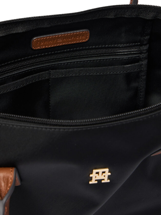 Tommy Hilfiger Handtasche Tommy Hilfiger Popette East West Tote AW0AW19211 Schwarz