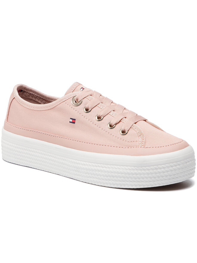 Tennis Tommy Hilfiger Corporate Flatform Sneaker FW0FW02456 Rose chaussures