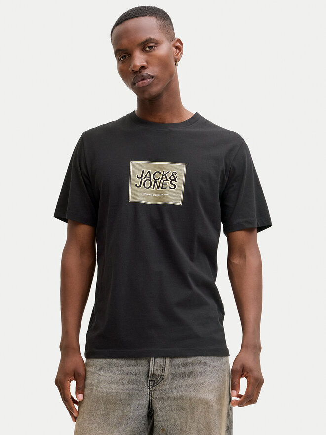 Jack & Jones Jack & Jones T-Shirt Jjrain Tee Ss Crew Neck 12288097 Schwarz Regular Fit