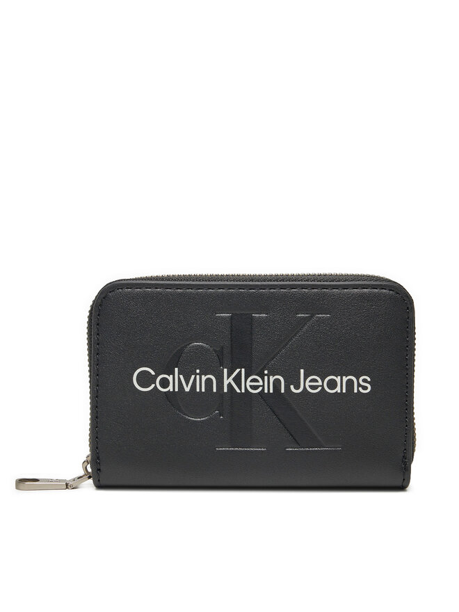 Calvin Klein Jeans Mazs sieviešu maks Calvin Klein Jeans Zip Around Mono K60K612255 Melns