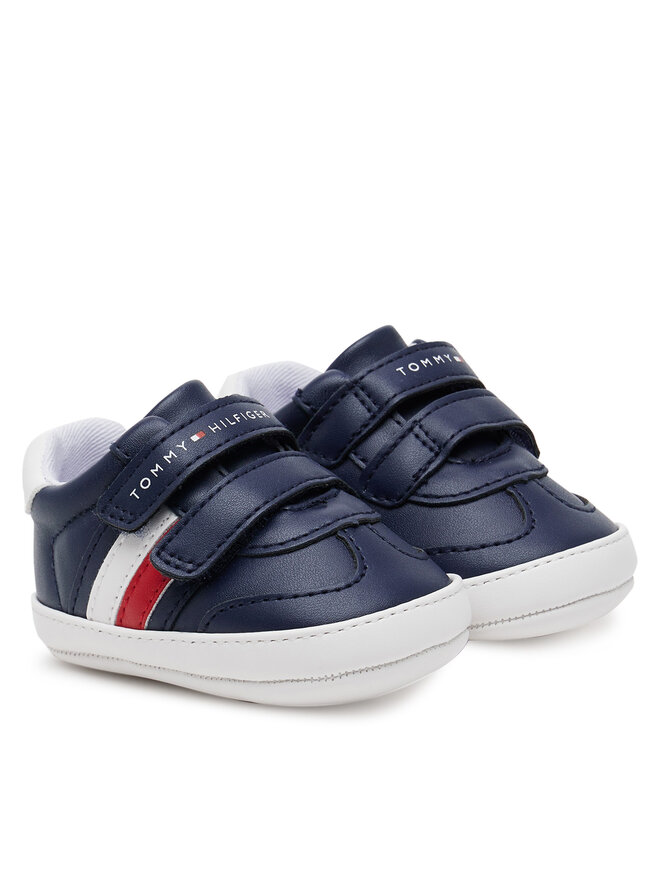 Tommy Hilfiger Tenisice Tommy Hilfiger Stripe Low Cut Velcro T0B9-33831-1433 Tamnoplava