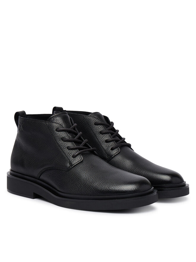 Calvin Klein Schnürschuhe Calvin Klein Sq Rubber Desert Boot Lth HM0HM02352 Schwarz