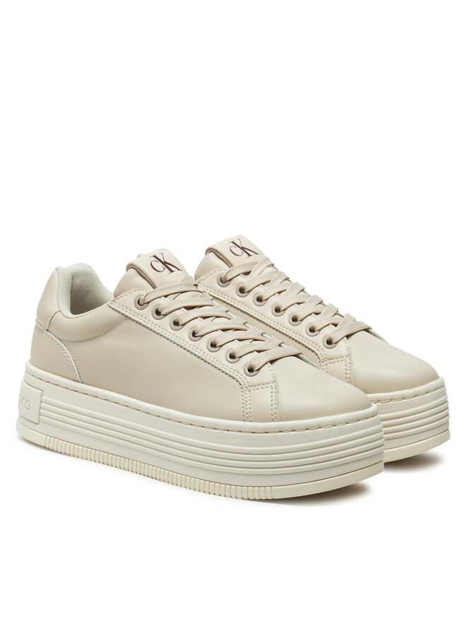 Calvin Klein Zapatillas Calvin Klein Bold Platf Low Oh Mg Lth YW0YW01589 Écru