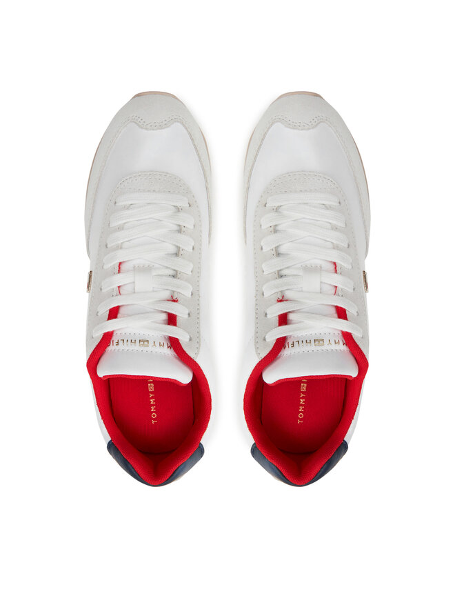 Tommy Hilfiger Snīkeri Tommy Hilfiger Flag Heritage Runner FW0FW08077 Balts