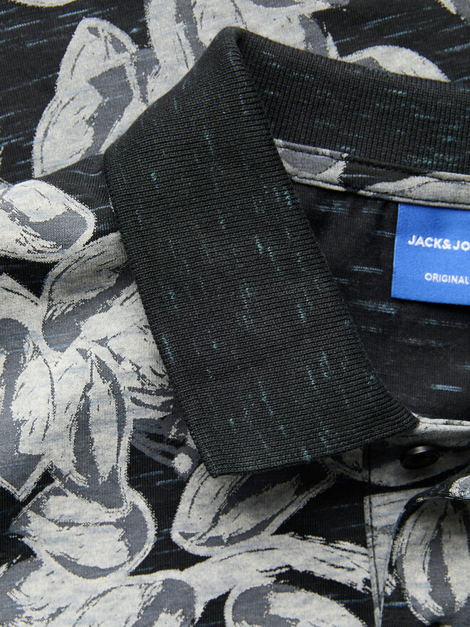 Jack&Jones Jack&Jones Polo Split 12272985 Μαύρο Regular Fit