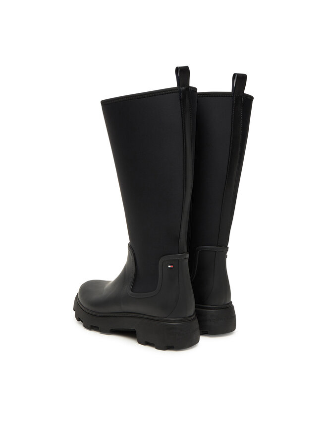 Tommy Hilfiger Gummistiefel Tommy Hilfiger Flag Long Warm Lining FW0FW08973 Schwarz