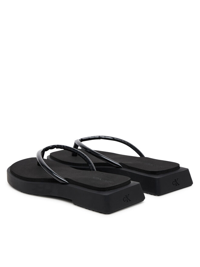 Calvin Klein Jeans Σαγιονάρες Calvin Klein Jeans Sq Low Wedge Sandal Stitch YW0YW01716 Μαύρο