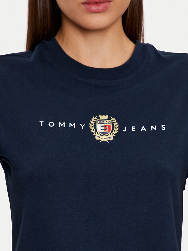 Tommy Jeans Tommy Jeans Póló Crest Linear DW0DW18795 Sötétkék Regular Fit