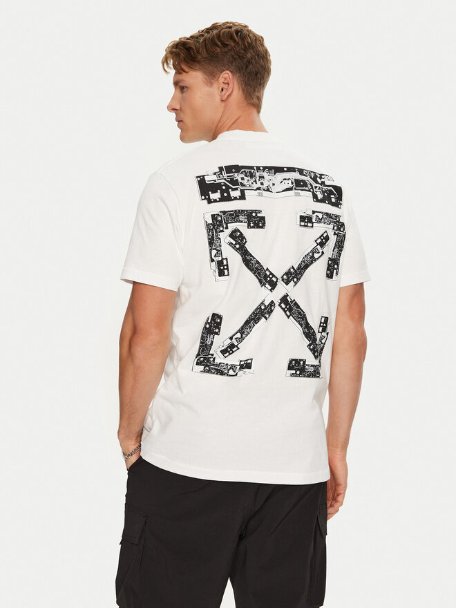 Off-White Off-White Camiseta OMAA027T22JER0010110 Blanco Regular Fit