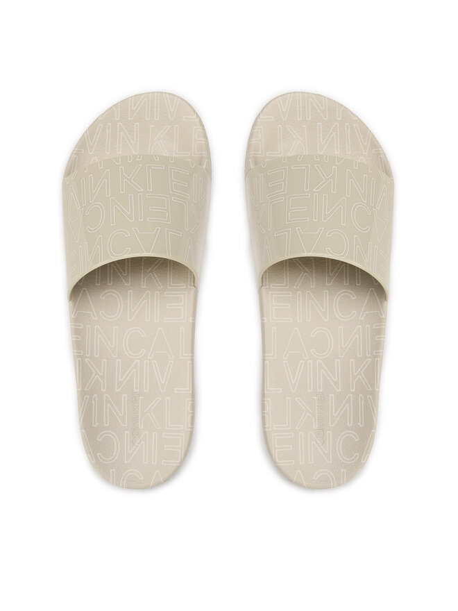Calvin Klein Pantoletten Calvin Klein Pool Slide Rubber HM0HM01062 Creme