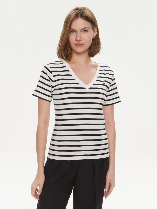 Tommy Hilfiger Tommy Hilfiger Marškinėliai New Cody WW0WW40584 Écru Slim Fit