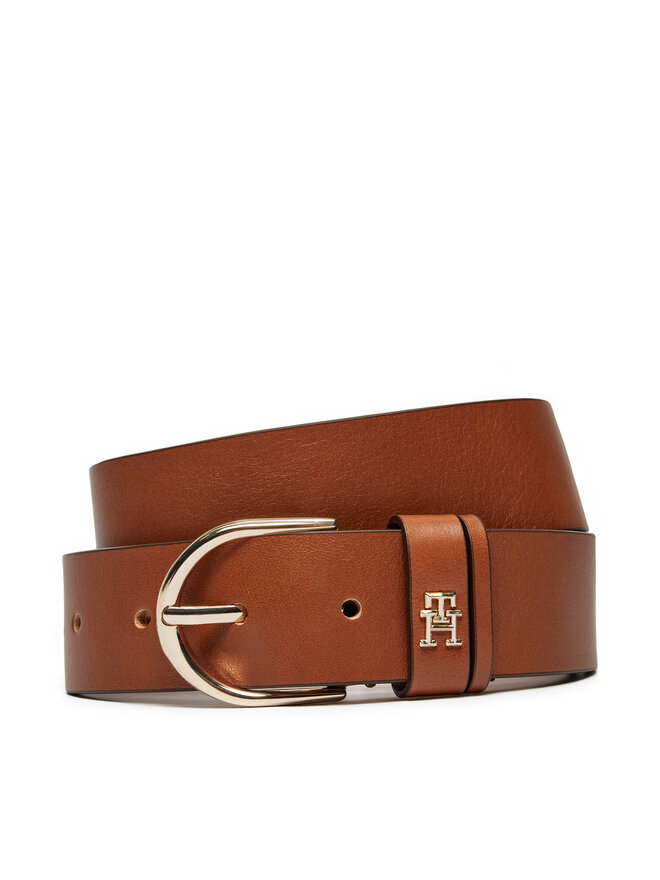 Tommy Hilfiger Pasek Damski Tommy Hilfiger Essential Effortless AW0AW16352 Brązowy