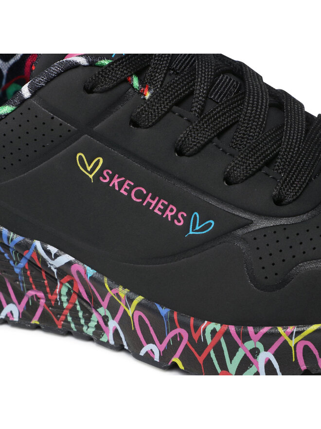 Skechers Сникърси Skechers Uno Lite Lovely Luv 314976L/BKMT Черен