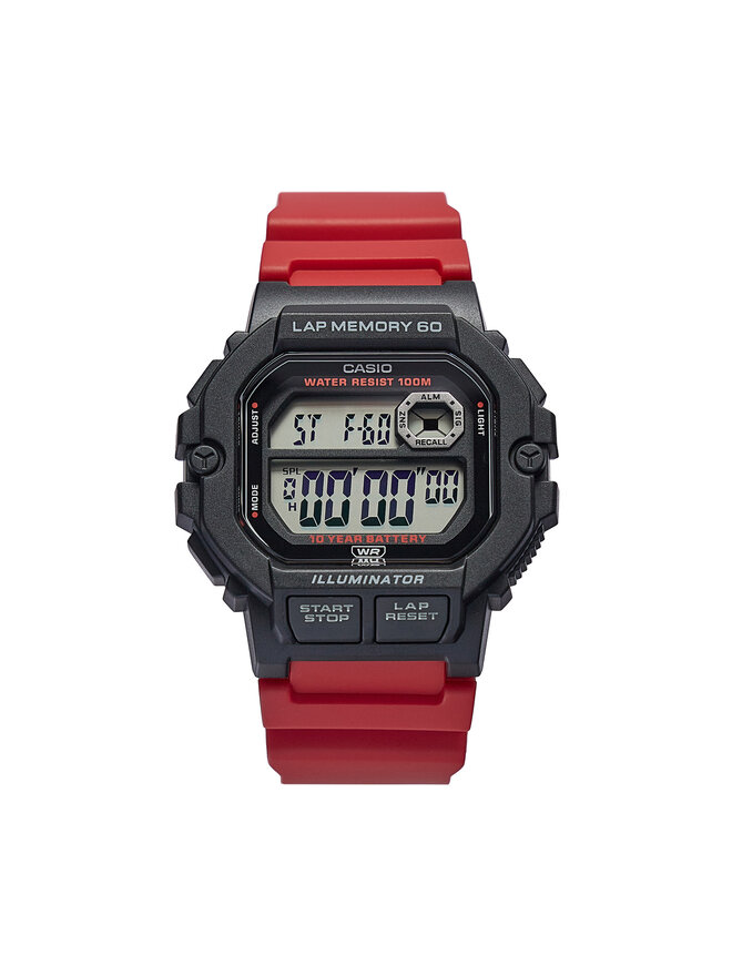 Casio Zegarek Casio WS-1400H-4AVEF Czerwony
