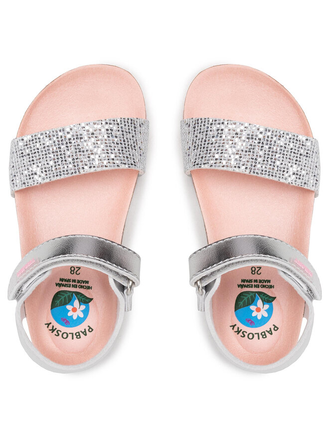 Sandalia Pablosky Panda 441700 - Piel Natural, Plantilla Amortiguada, Cierre De Velcro, Para Niños