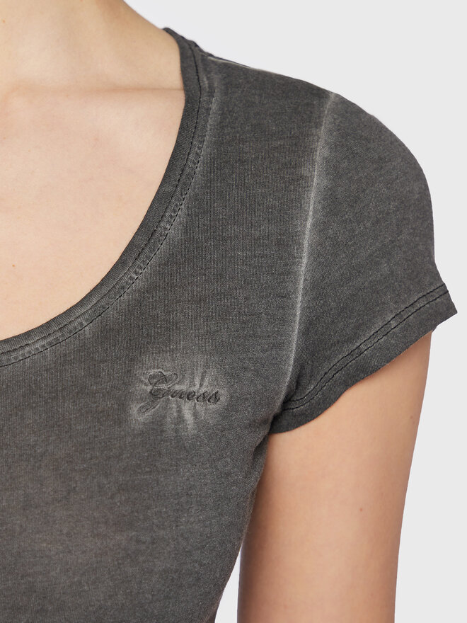 Guess Guess Футболка Script Logo W2GI52 K9SN1 Сірий Regular Fit