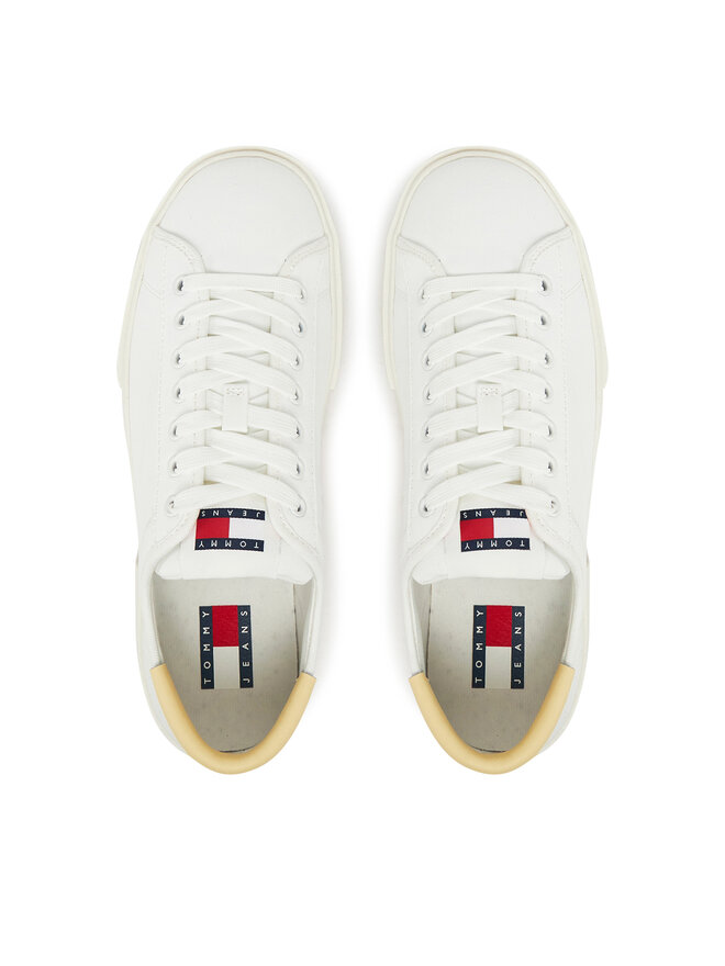 Tommy Jeans Sneakersy Tommy Jeans Tjw Flatform Canvas Sneaker EN0EN02792 Écru