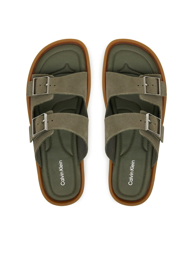 Calvin Klein Pantoletten Calvin Klein Ergon Double Bar Sandal Su HM0HM02094 Grün