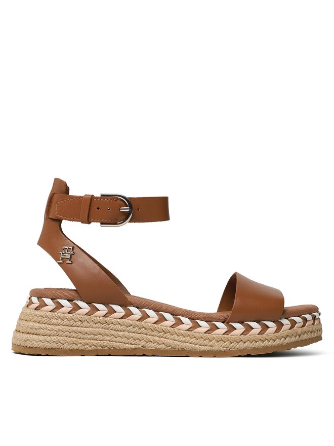 Tommy Hilfiger Espadrilles Tommy Hilfiger Low Wedge Sandal FW0FW07080 Braun