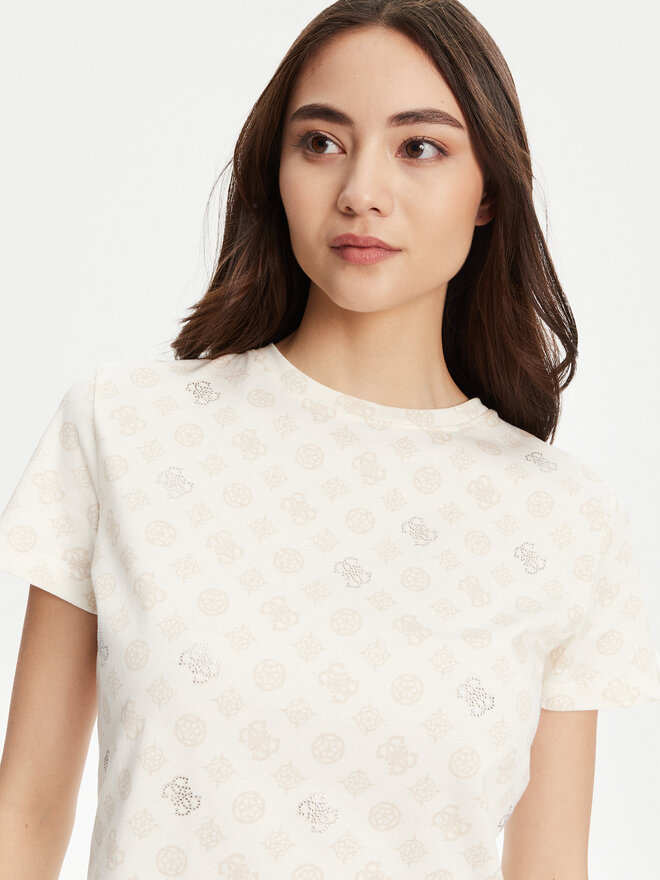 Guess Guess Camiseta V5YI04 I3Z14 Écru Regular Fit