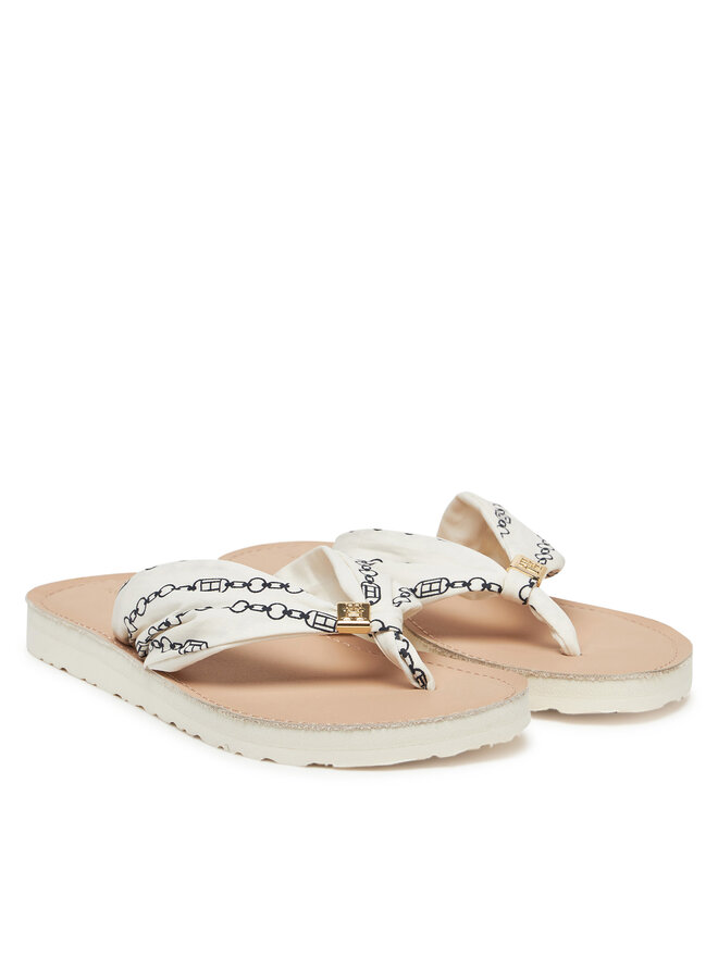 Tommy Hilfiger Chancletas Tommy Hilfiger Th Chain Print Elevated Sandal FW0FW08519 Blanco