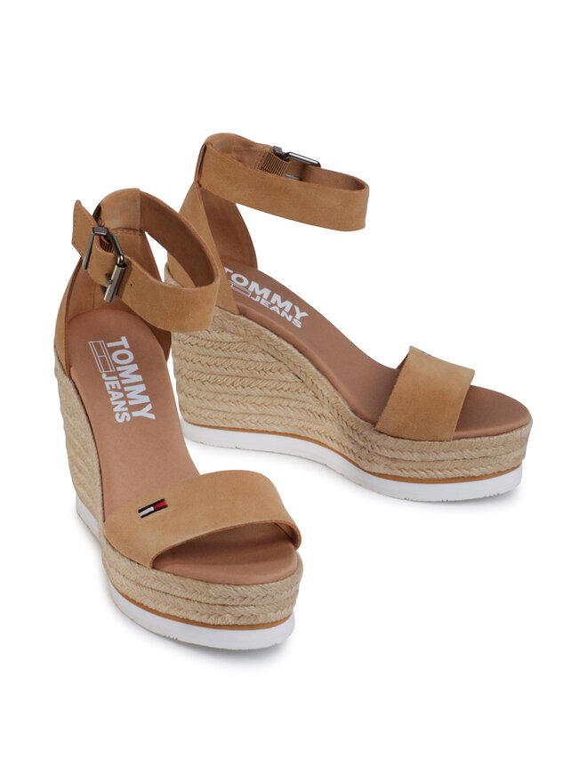 Tommy Jeans Espadrilles Tommy Jeans Natural Suede Wedge EN0EN00911 Brūns