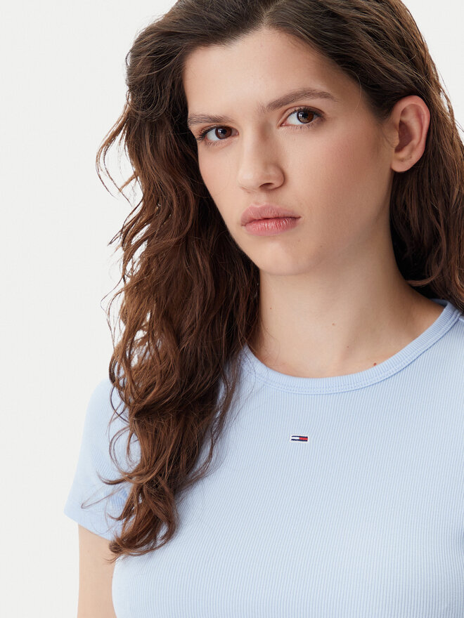Tommy Jeans Tommy Jeans Camiseta Essential DW0DW17383 Celeste Slim Fit