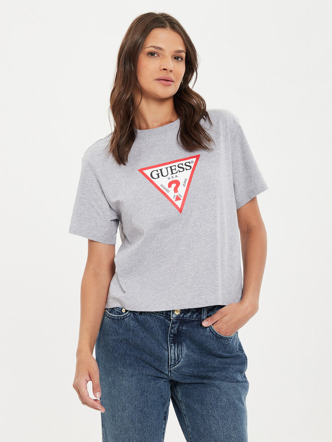 Guess Jeans Guess Jeans Marškinėliai W4YI73 K8HM0 Pilka Boxy Fit